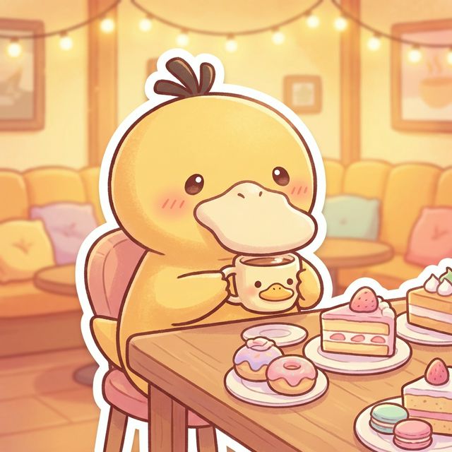 카페에서 커피 마시는 고라파덕